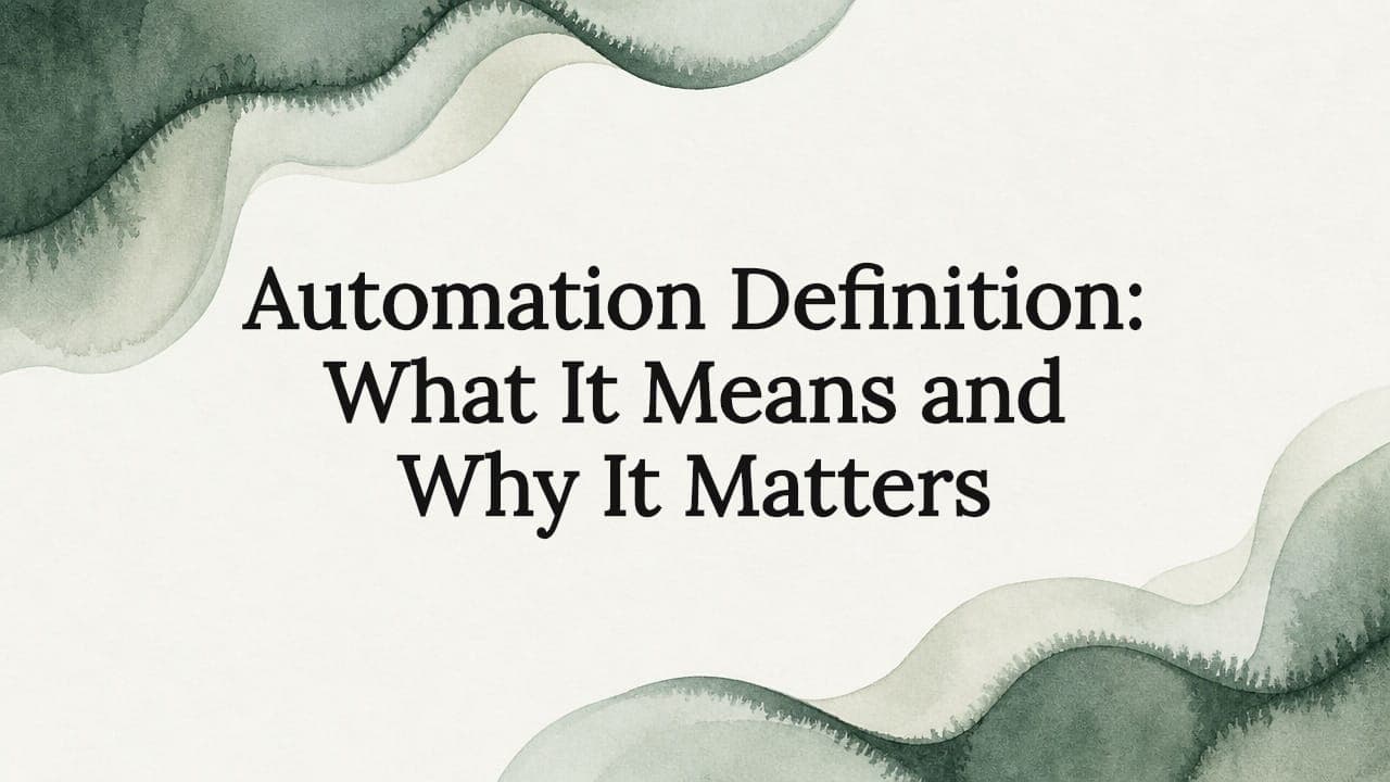 Automation Definition: What It Means and Why It Matters